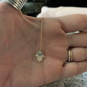 18k gold Hamsa Third Eye necklace
